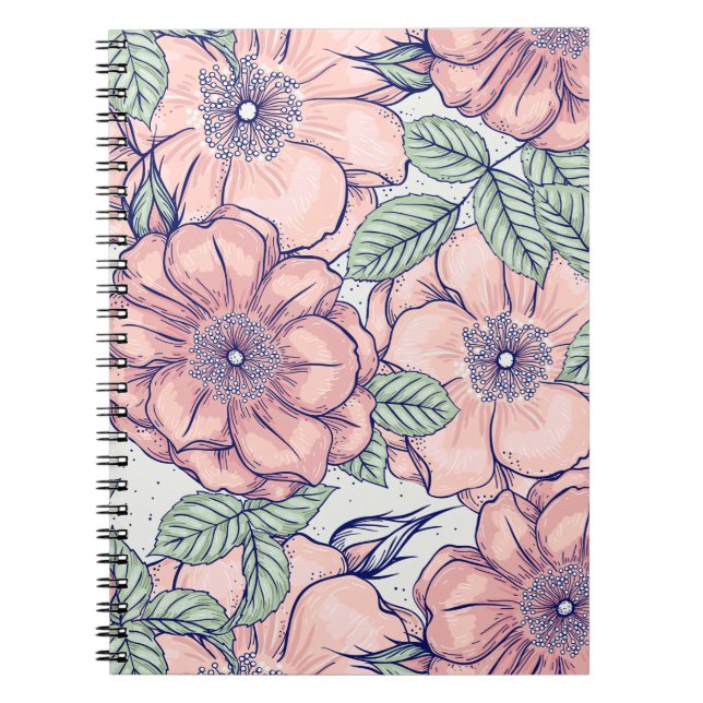 Pink Flower Pattern | Notebook Journal (Front)