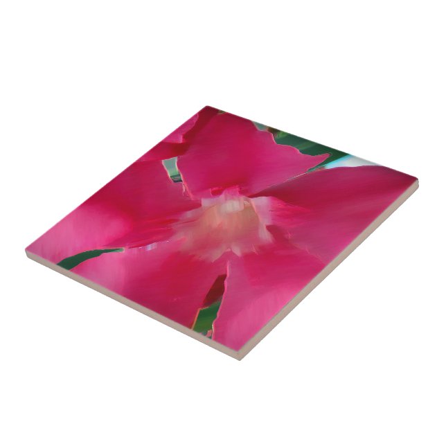 Pink Flower Petals Ceramic Tile (Side)