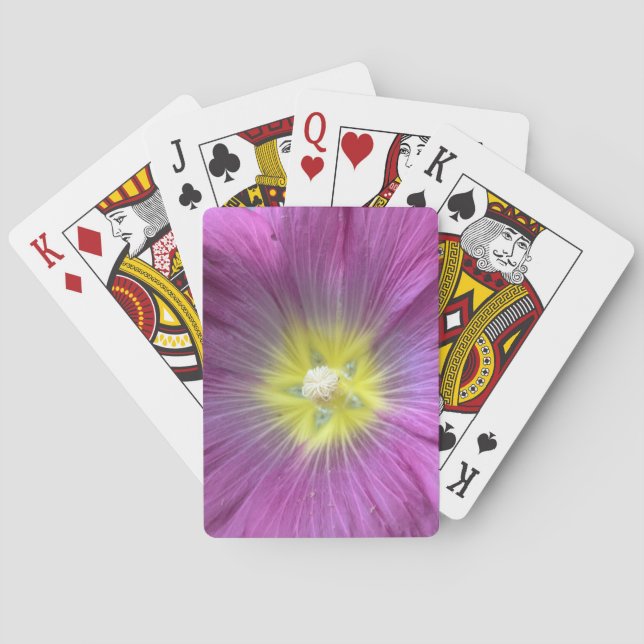 Pink Flower Photo Classic Playing Cards (Back)