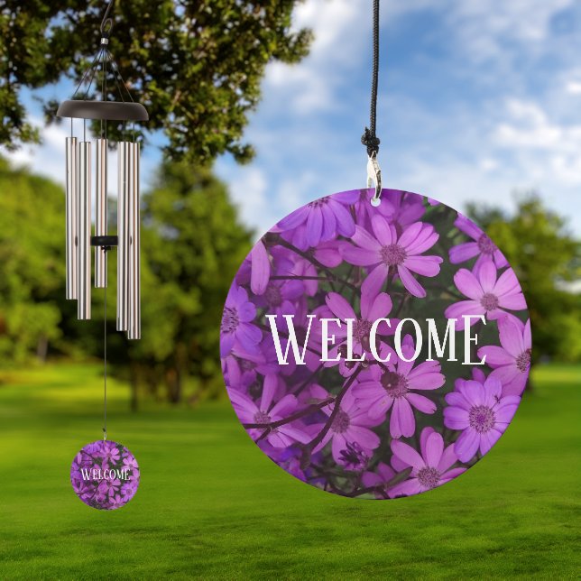 Pink flower photo custom garden  wind chime  (Outdoor)
