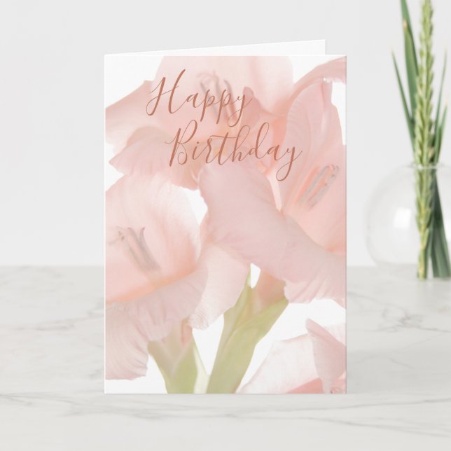 Pink Flower Photo | Personalized Birthday Card (Front)