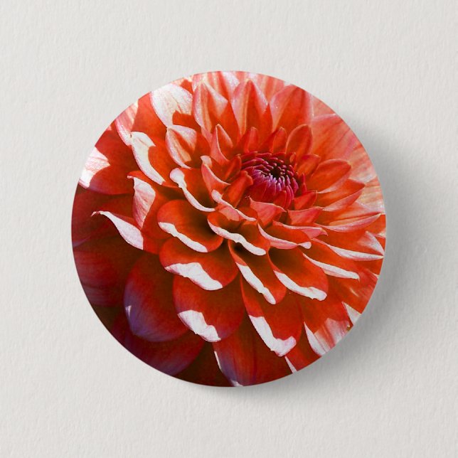 Pink Flower Pinback Button (Front)