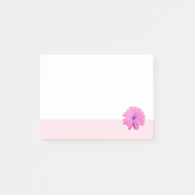 Pink Flower Pink Border Post-it Notes (Front)