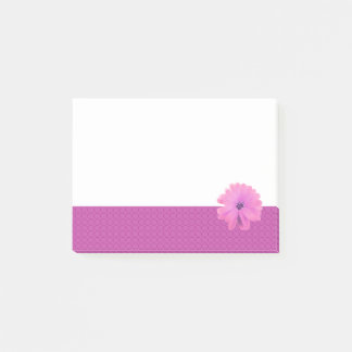 Pink Flower Pink Circle Border Post-it Notes