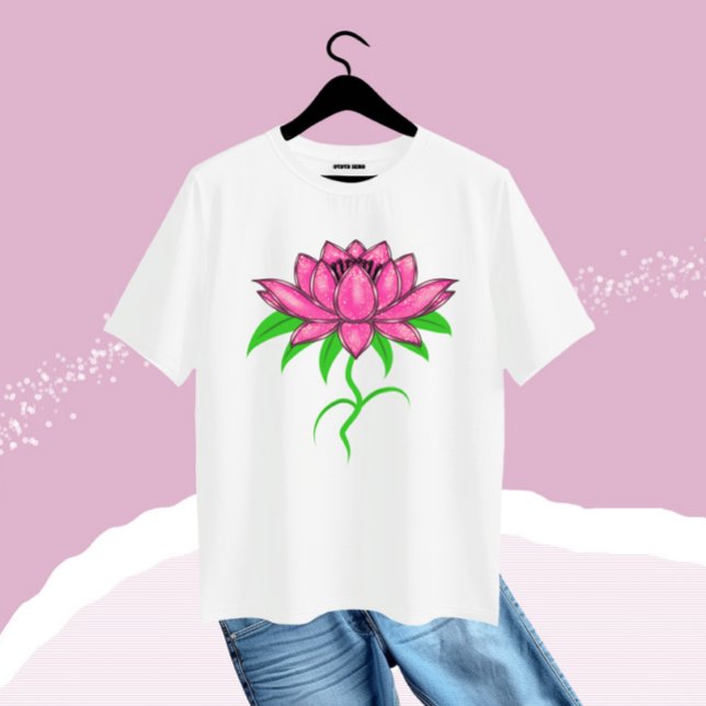 Pink flower plus size T-Shirt (Creator Uploaded)