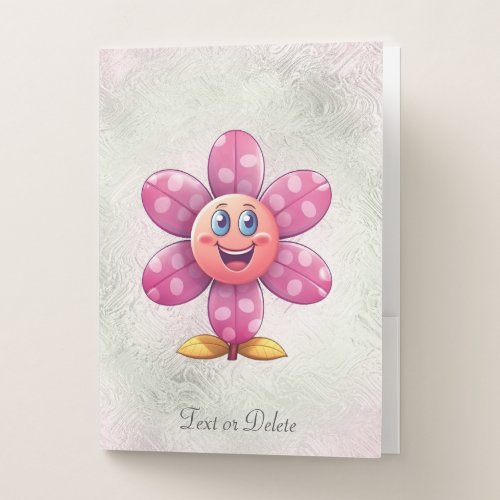 Pink Flower Pocket Folder