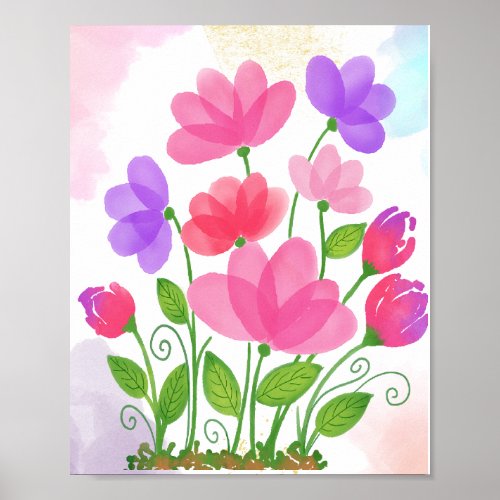 pink flower poster