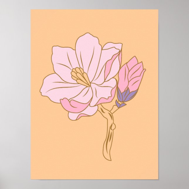 Pink flower  poster (Front)