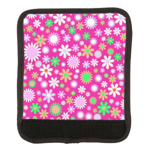 Pink Flower Power Luggage Handle Wrap