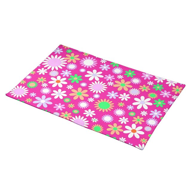 Pink Flower Power Placemat (On Table)