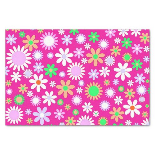 Pink Flower Power Tissue Paper