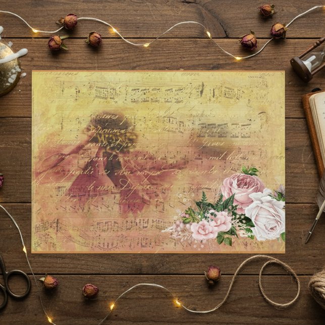 Pink Flower Pretty Decoupage Vintage Ephemera Tissue Paper (Creator Uploaded)