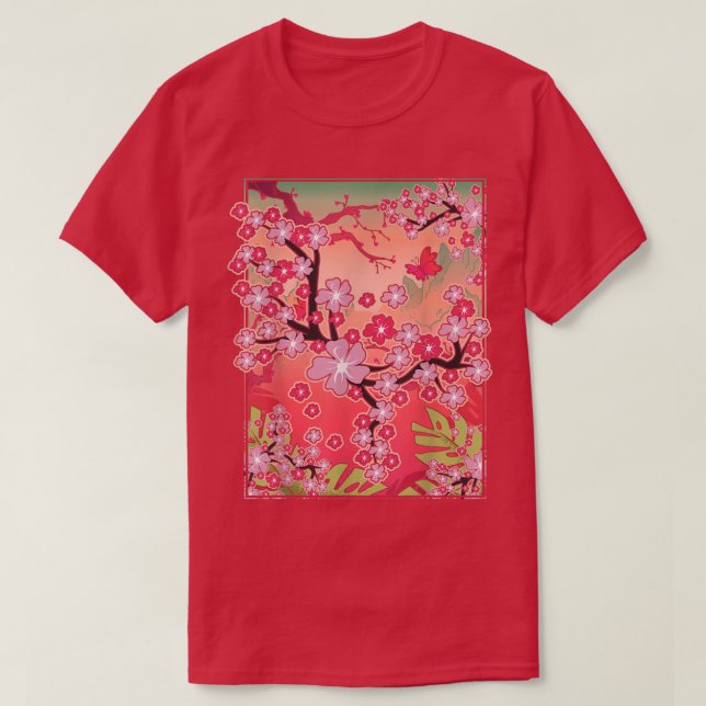 Pink Flower Pretty Sakura Lover Japanese Cherry Bl T-Shirt (Design Front)