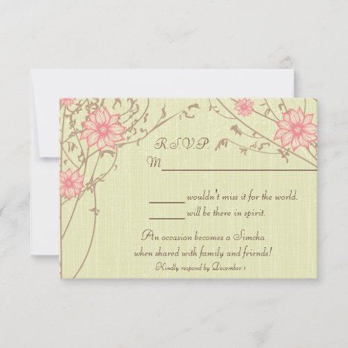 Pink Flower Response Card