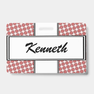 Pink Flower Ribbon by Kenneth Yoncich Badge