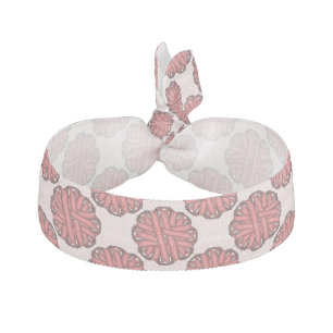 Pink Flower Ribbon by Kenneth Yoncich Elastic Hair Tie