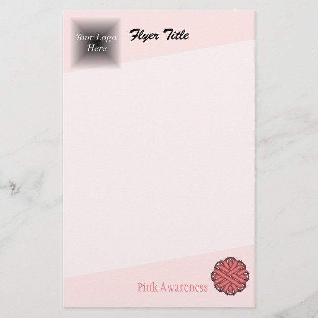 Pink Flower Ribbon by Kenneth Yoncich Flyer (Front)