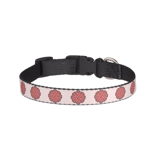 Pink Flower Ribbon by Kenneth Yoncich Pet Collar (Front)