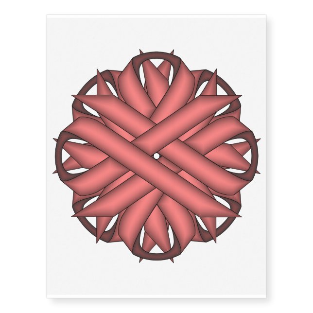 Pink Flower Ribbon by Kenneth Yoncich Temporary Tattoos (Front)