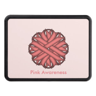 Pink Flower Ribbon by Kenneth Yoncich Trailer Hitch Cover