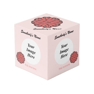 Pink Flower Ribbon Template by Kenneth Yoncich Cube