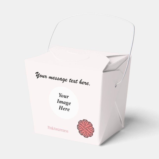 Pink Flower Ribbon Template by Kenneth Yoncich Favor Boxes (Front Side)