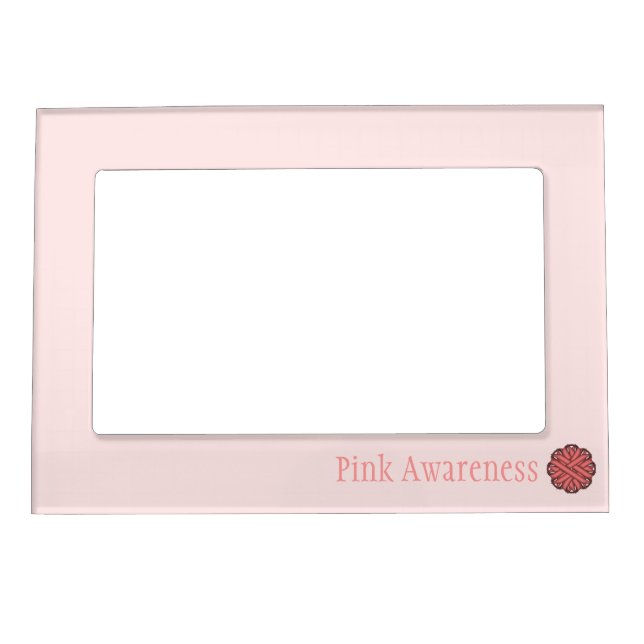Pink Flower Ribbon Template by Kenneth Yoncich Magnetic Frame (Front)