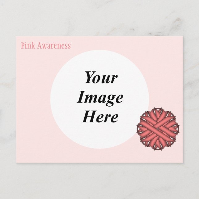 Pink Flower Ribbon Template by Kenneth Yoncich Postcard (Front)