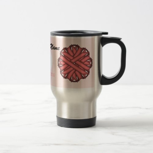 Pink Flower Ribbon Tmpl by Kenneth Yoncich Travel Mug