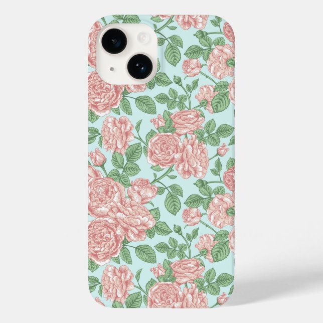 Pink Flower Rose Garden Bouquet Pattern Case-Mate iPhone Case (Back)