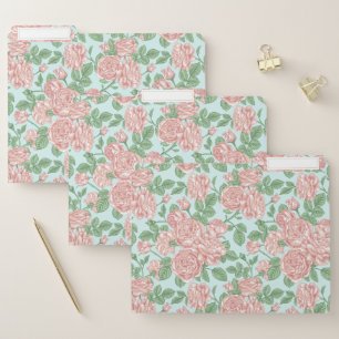 Pink Flower Rose Garden Bouquet Pattern File Folder