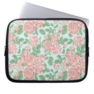 Pink Flower Rose Garden Bouquet Pattern Laptop Sleeve