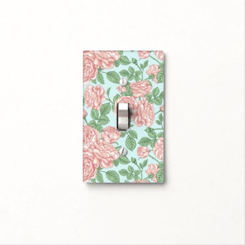 Pink Flower Rose Garden Bouquet Pattern Light Switch Cover