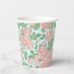 Pink Flower Rose Garden Bouquet Pattern Paper Cups