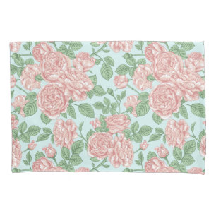 Pink Flower Rose Garden Bouquet Pattern Pillow Case