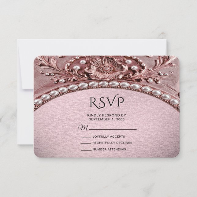 Pink Flower RSVP Card (Front)