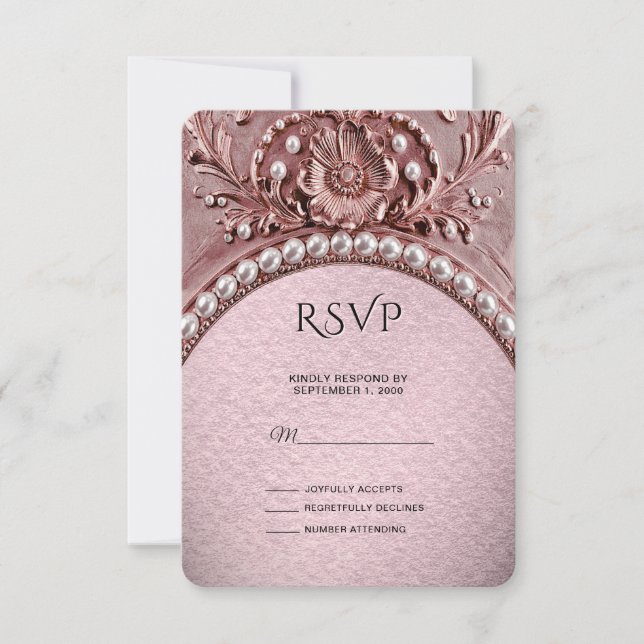 Pink Flower RSVP Card (Front)