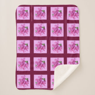Pink Flower Sherpa Blanket