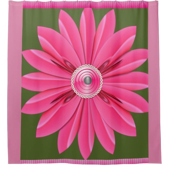 pink flower showercurtain purple shower curtain (Front)