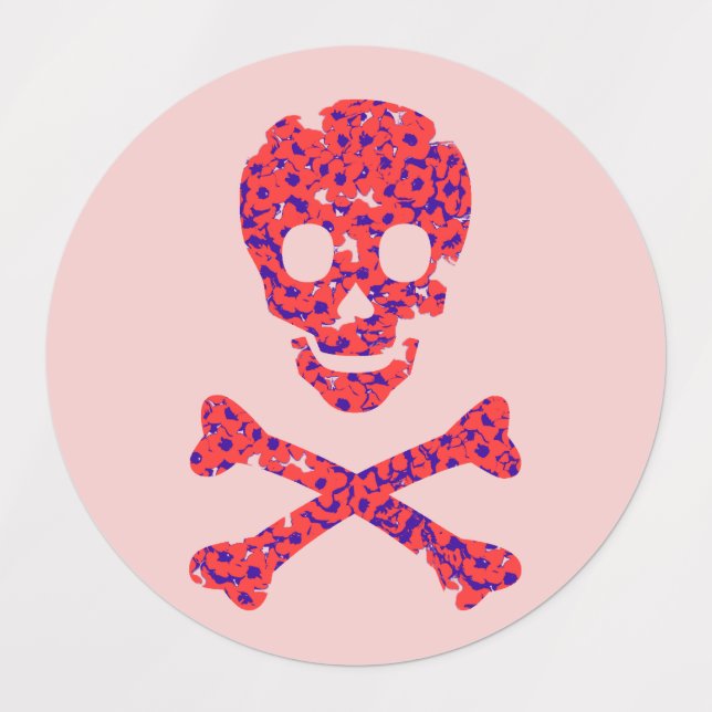 Pink Flower Skull Labels (Design 2)