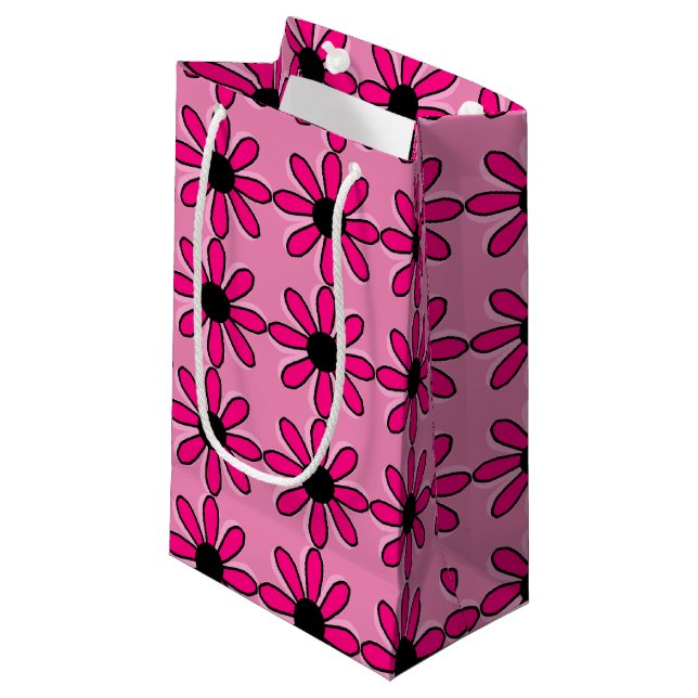 Pink Flower Small Gift Bag (Front Angled)
