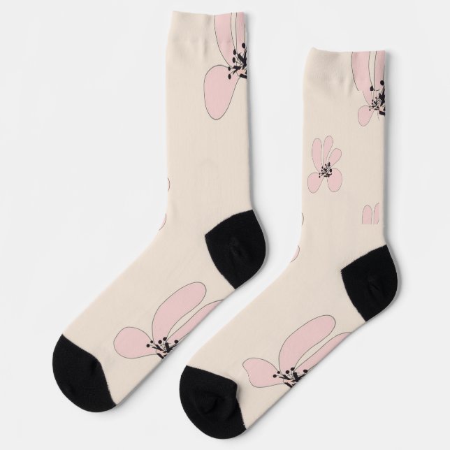 pink flower socks (Left)