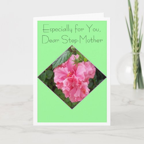 Pink Flower Step Mother Birthday Card