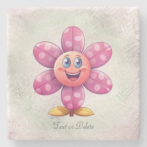 Pink Flower Stone Coaster