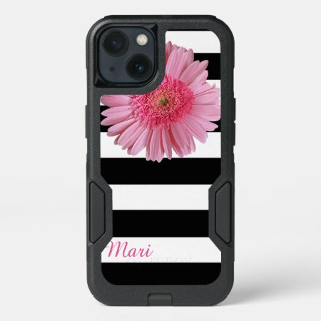 Pink Flower Striped Otterbox Iphone 6 Case