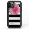 Pink Flower Striped Otterbox iPhone X Case