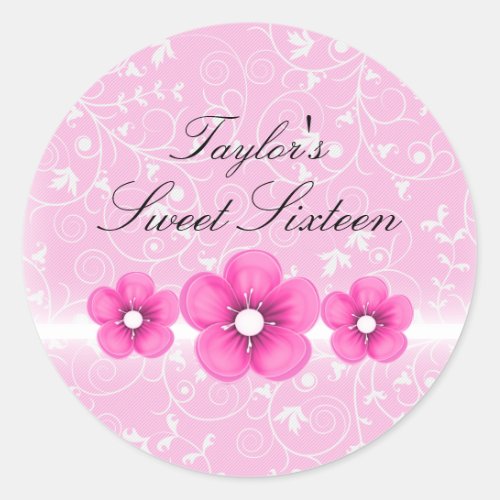 Pink Flower Sweet16 Sticker
