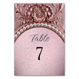 Pink Flower Table Number