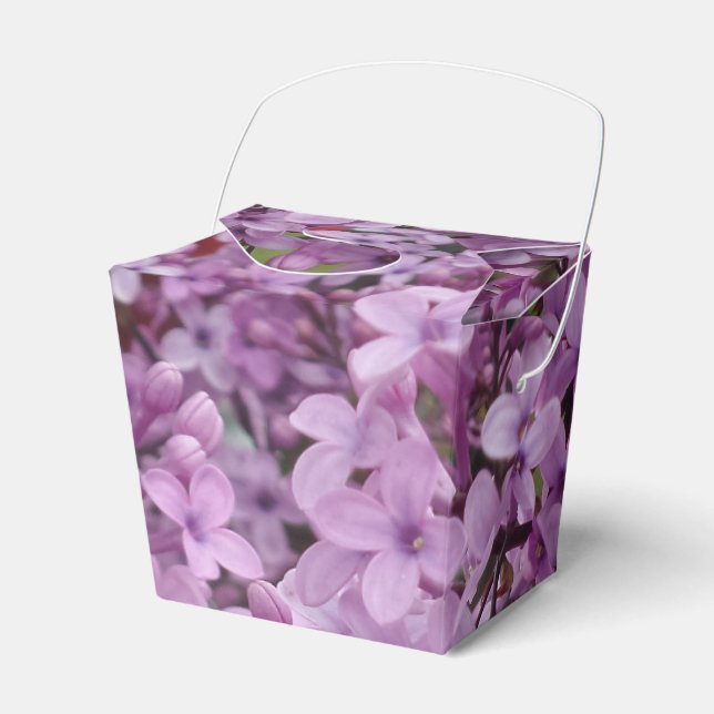 Pink  Flower Take Out Favor Box (Front Side)