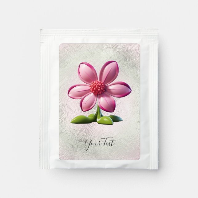 Pink Flower Tea Bag Drink Mix (Front)